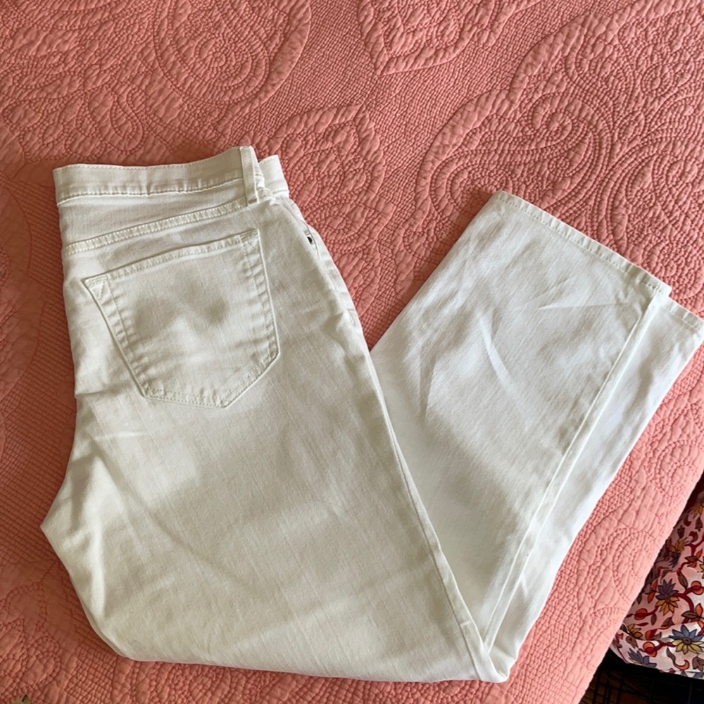 White Eddie Bauer Boyfriend Fit Jeans